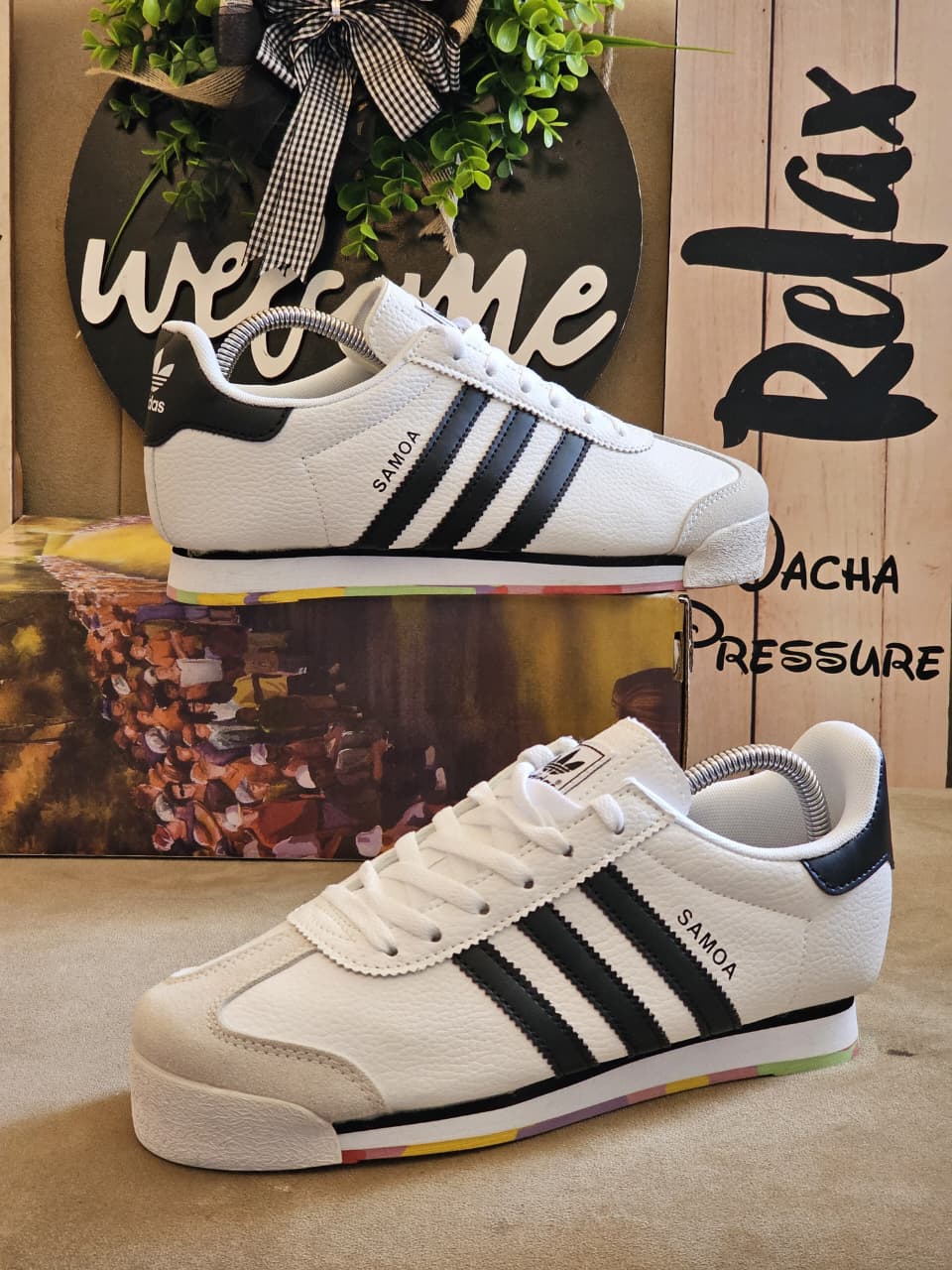 Adidas Samoa. white with black