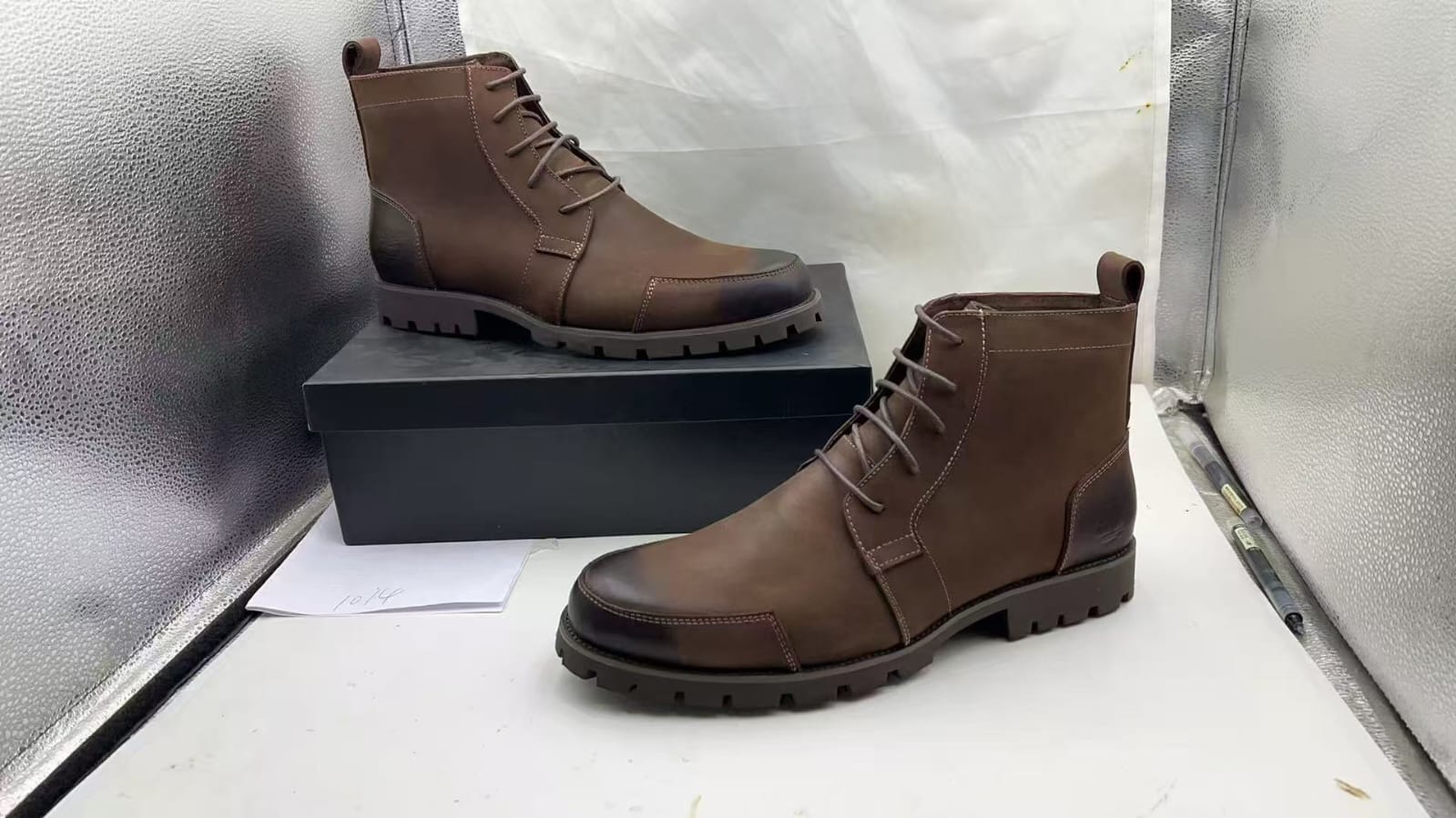 Men's  Pure  leather Officials boots CHOCOLATE BROWN