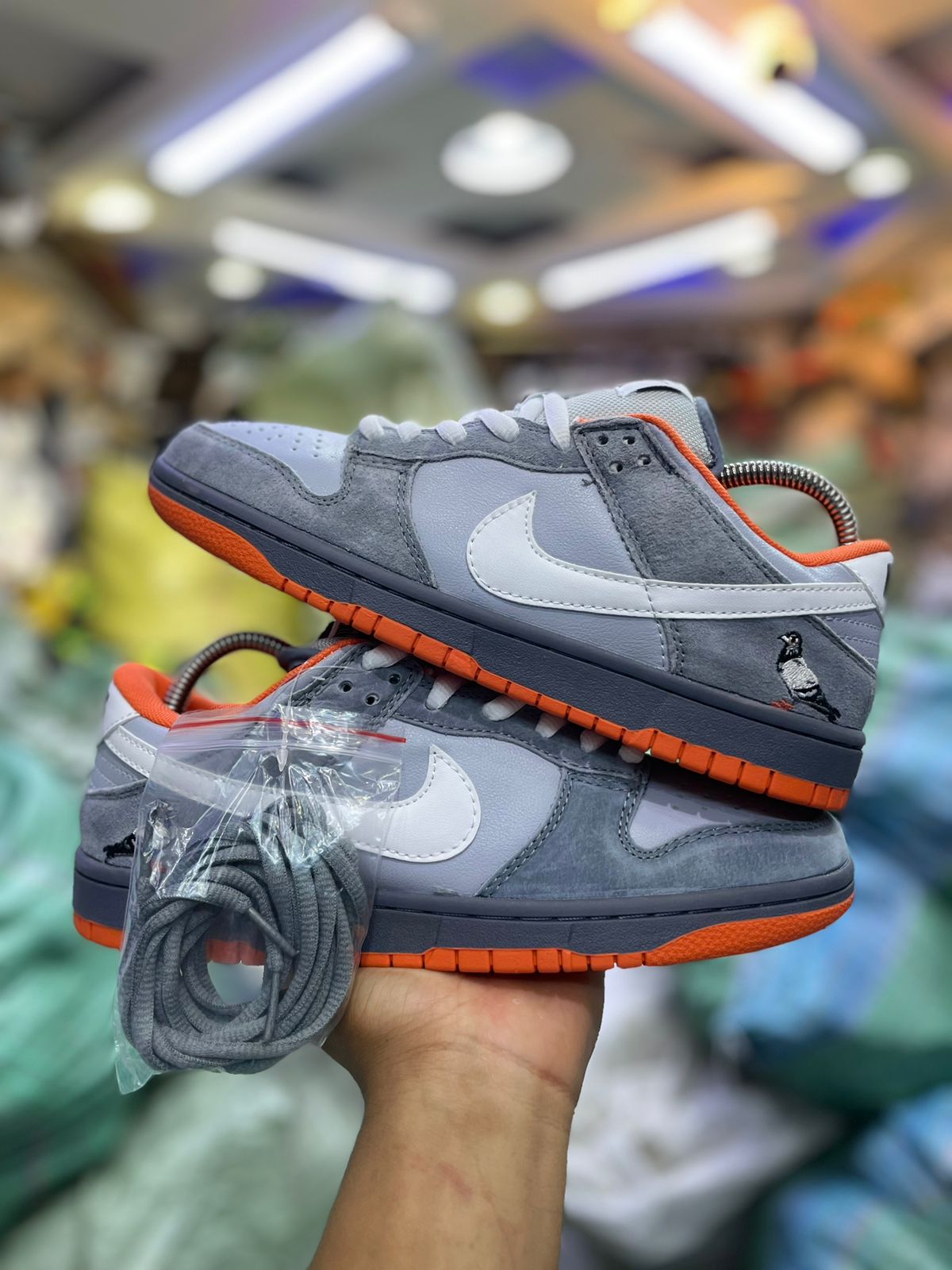 Nike SB Dunk Low grey with orange